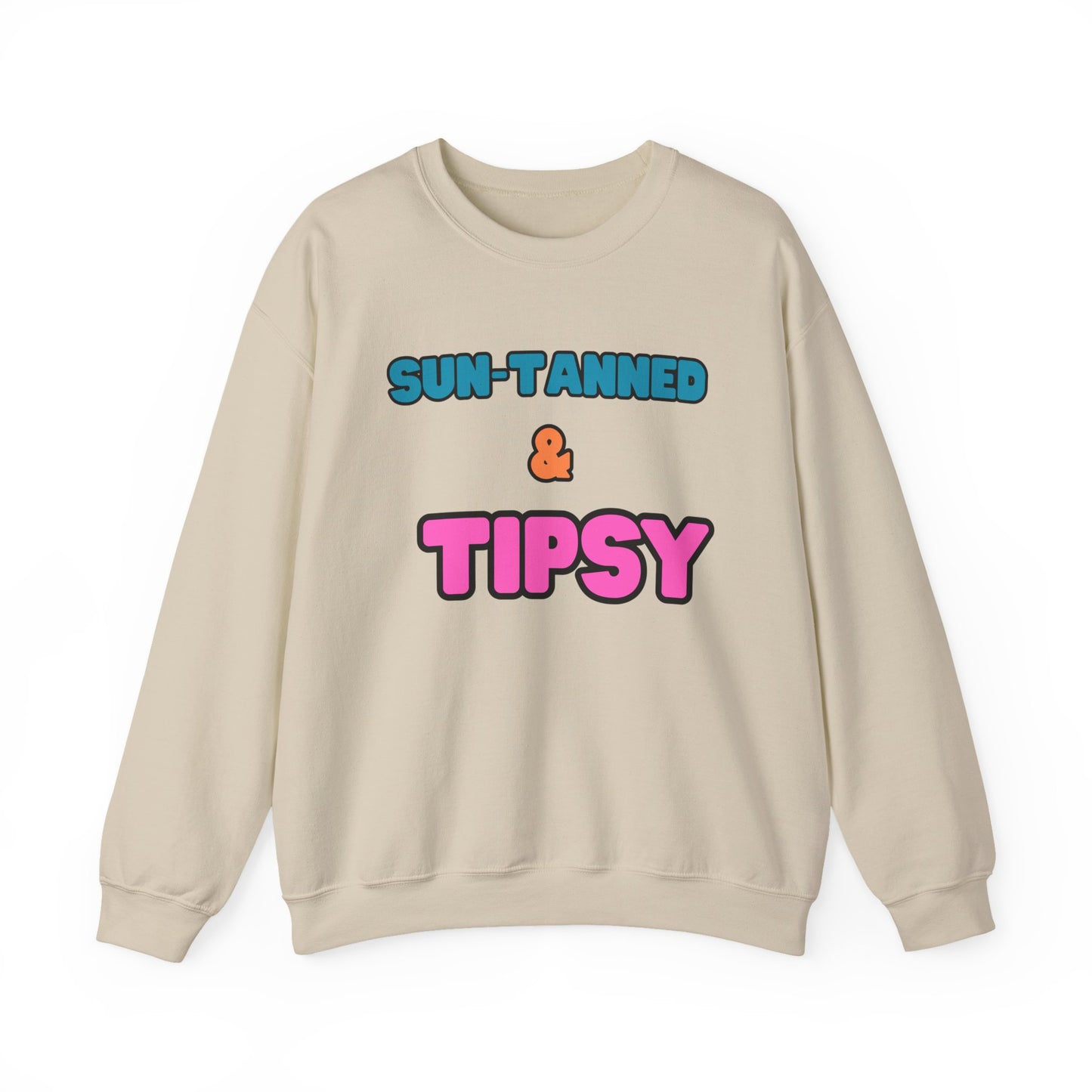 Sun-Tanned & Tipsy Sweatshirt - Summer Vibes, Unisex Pullover, Gift for Friends, Beachwear, Casual Style, Party Ready