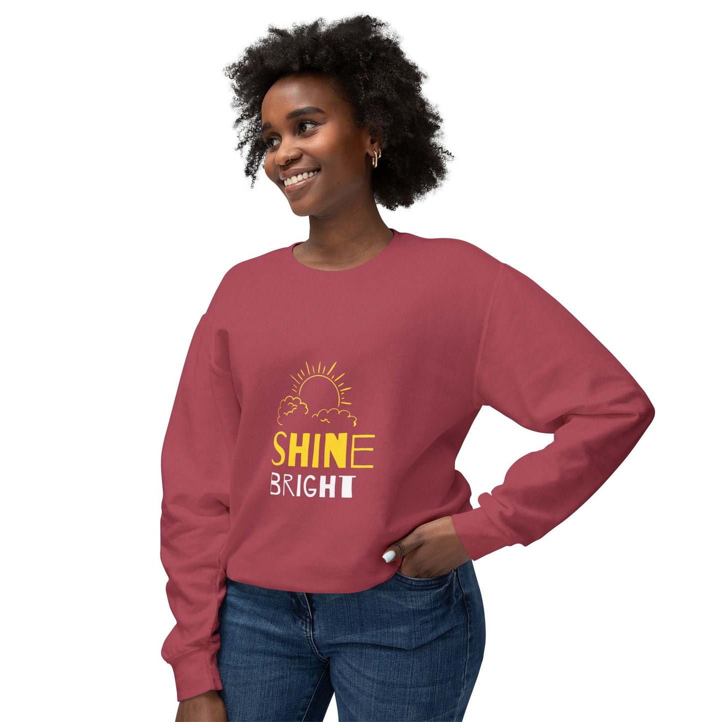 Shine Bright Crewneck Sweatshirt, Inspirational Gift, Cozy Fashion, Unisex Apparel, Motivational Wear, Perfect for All Seasons