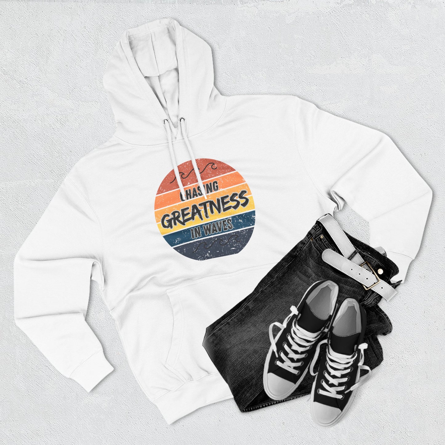 Chasing Greatness Fleece Hoodie | Inspirational Sweater for Motivation | Gifts for Athletes, Fitness Lovers, Cozy Casual Wear