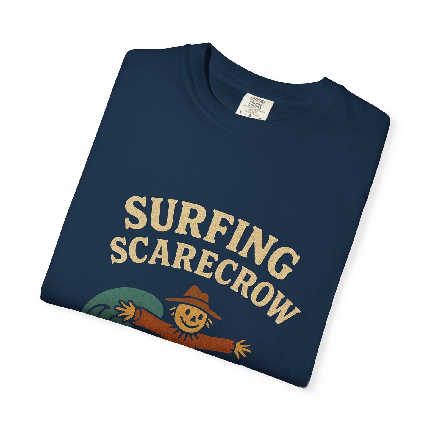 Surfing Scarecrow Unisex T-shirt - Vintage Fall Vibe, Perfect for Beach Days, Casual Outfits, Halloween, and Gifts