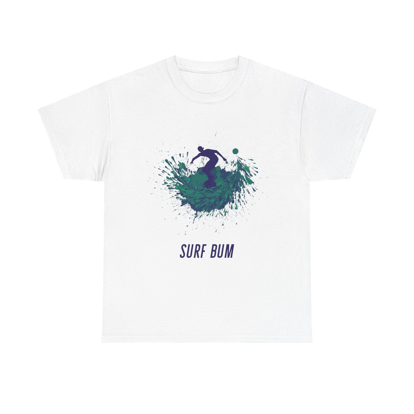Surf Bum Unisex Heavy Cotton Tee, Beach T-Shirt, Surfing Apparel, Casual Summer Wear, Gift for Surfers, Coastal Lifestyle