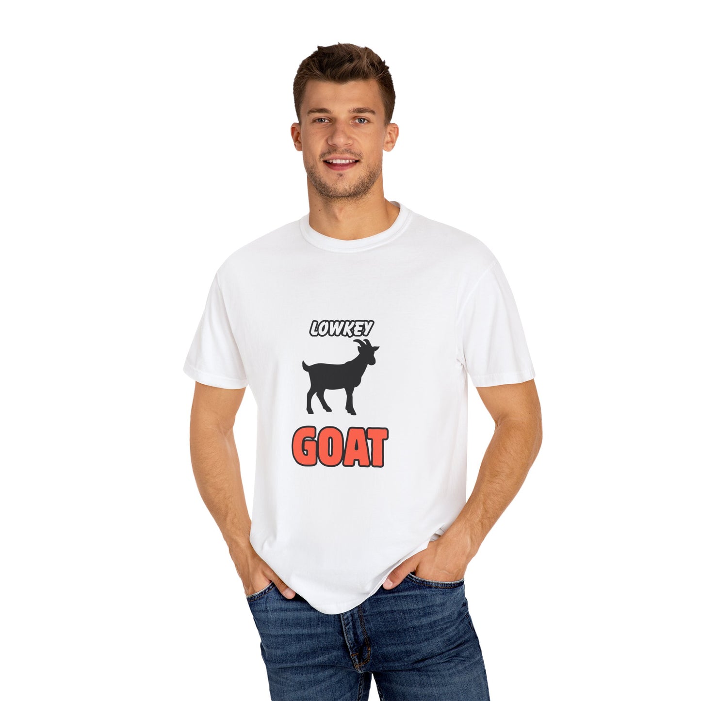 GOAT Unisex Garment-Dyed T-Shirt, Funny Tee for Animal Lovers, Gifts for Friends, CasualWear, Lowkey Humor Shirt