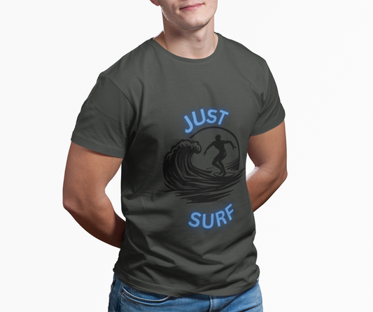Just Surf Men's T-Shirt, surfing tee, beach t-shirt, vacation outfit, sun seeker