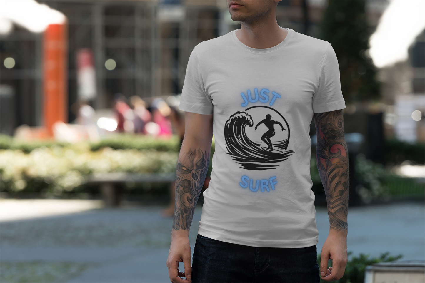 Just Surf Men's T-Shirt, surfing tee, beach t-shirt, vacation outfit, sun seeker