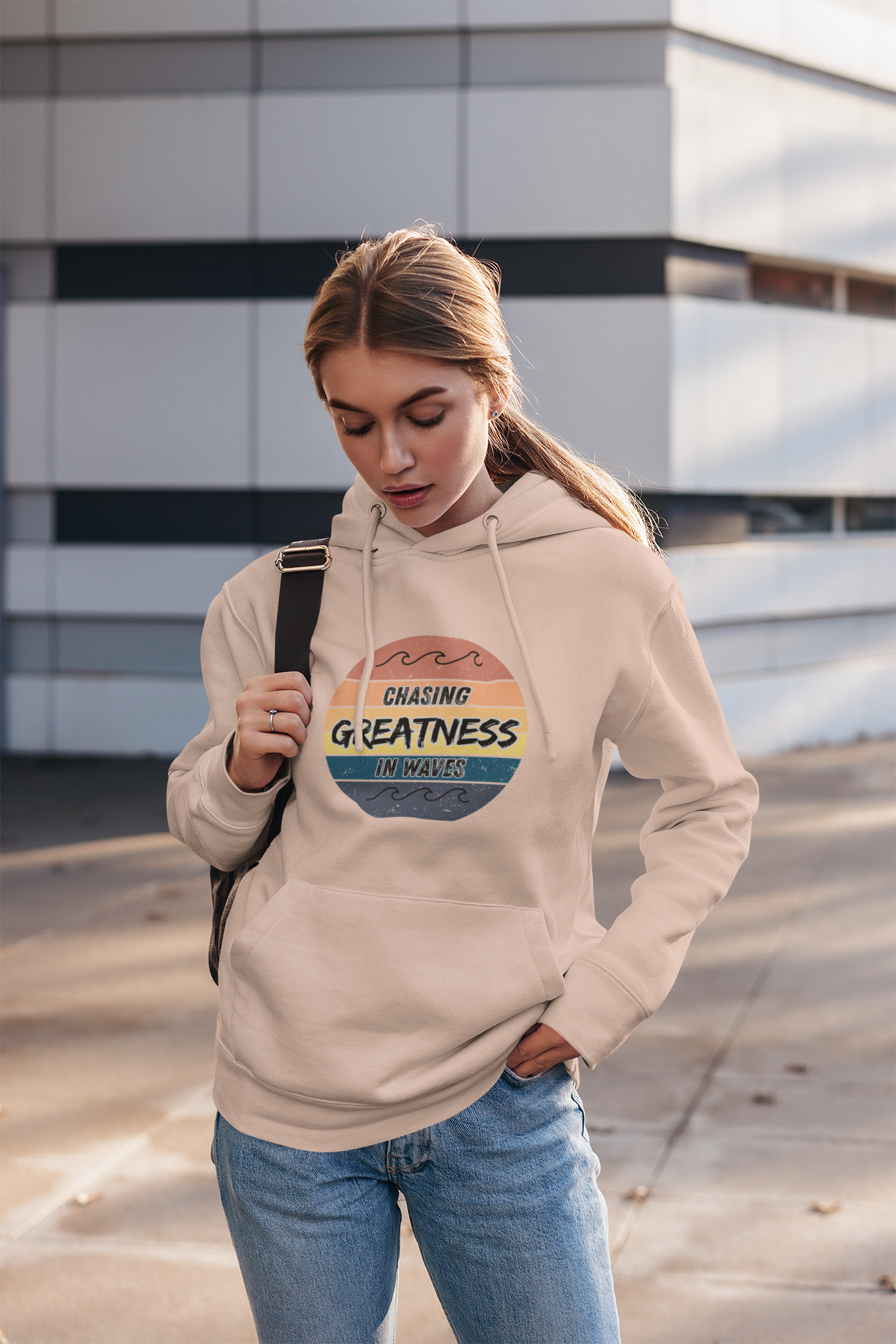 Chasing Greatness Fleece Hoodie | Inspirational Sweater for Motivation | Gifts for Athletes, Fitness Lovers, Cozy Casual Wear