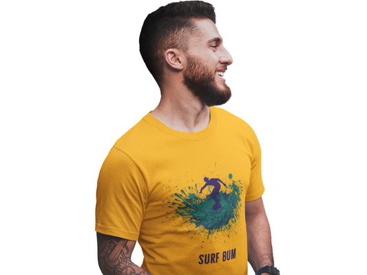 Surf Bum Unisex Heavy Cotton Tee, Beach T-Shirt, Surfing Apparel, Casual Summer Wear, Gift for Surfers, Coastal Lifestyle