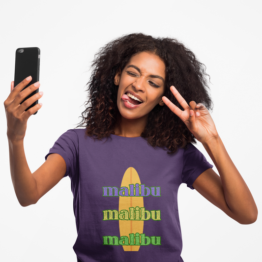 Malibu Vibe Unisex Heavy Cotton Tee | Beachwear, Casual T-Shirt, Surfing Apparel, Graphic Summer Shirt, Gift for Ocean Lovers