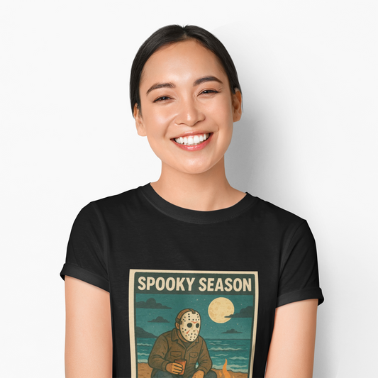 Halloween Horror Tee, Jason Voorhees T-Shirt, Campfire Countdown Shirt, Scary Movie Fan Gift, Unisex Top, Horror Movie Apparel