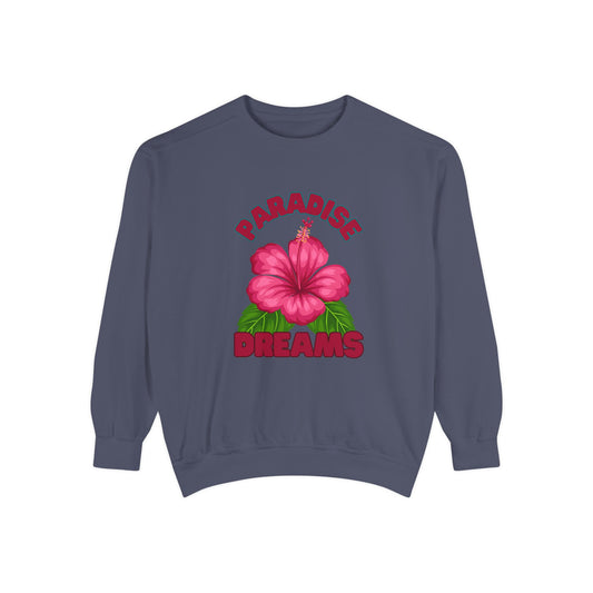Paradise Dreams Sweatshirt, Comfort Wear, Relaxed Fit, Summer Fashion, Beach Vibes, Gift for Nature Lovers