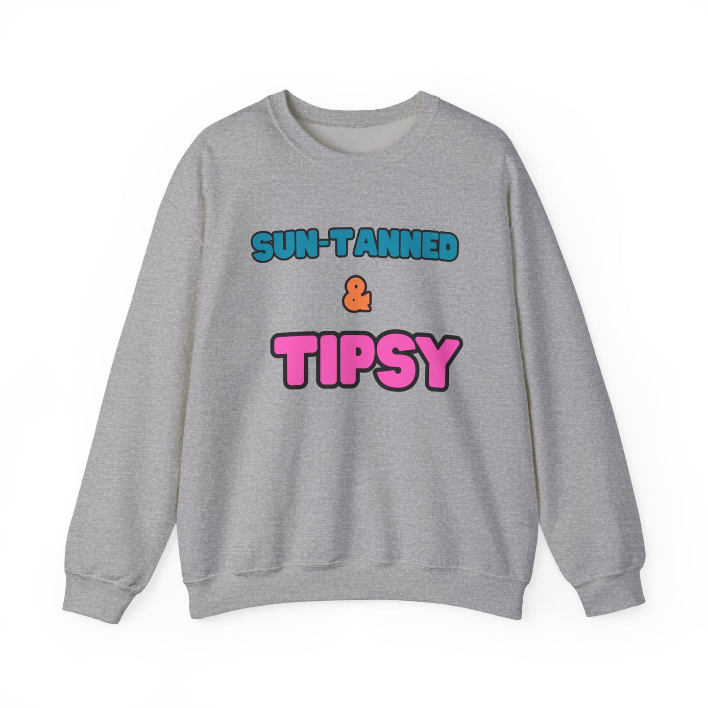 Sun-Tanned & Tipsy Sweatshirt - Summer Vibes, Unisex Pullover, Gift for Friends, Beachwear, Casual Style, Party Ready