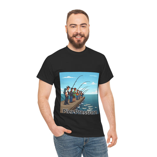 Pier Pressure Fishing T-Shirt, Funny Fishing Tee, Unisex Cotton Tee, Outdoor Adventure Shirt, Gift for Fishermen