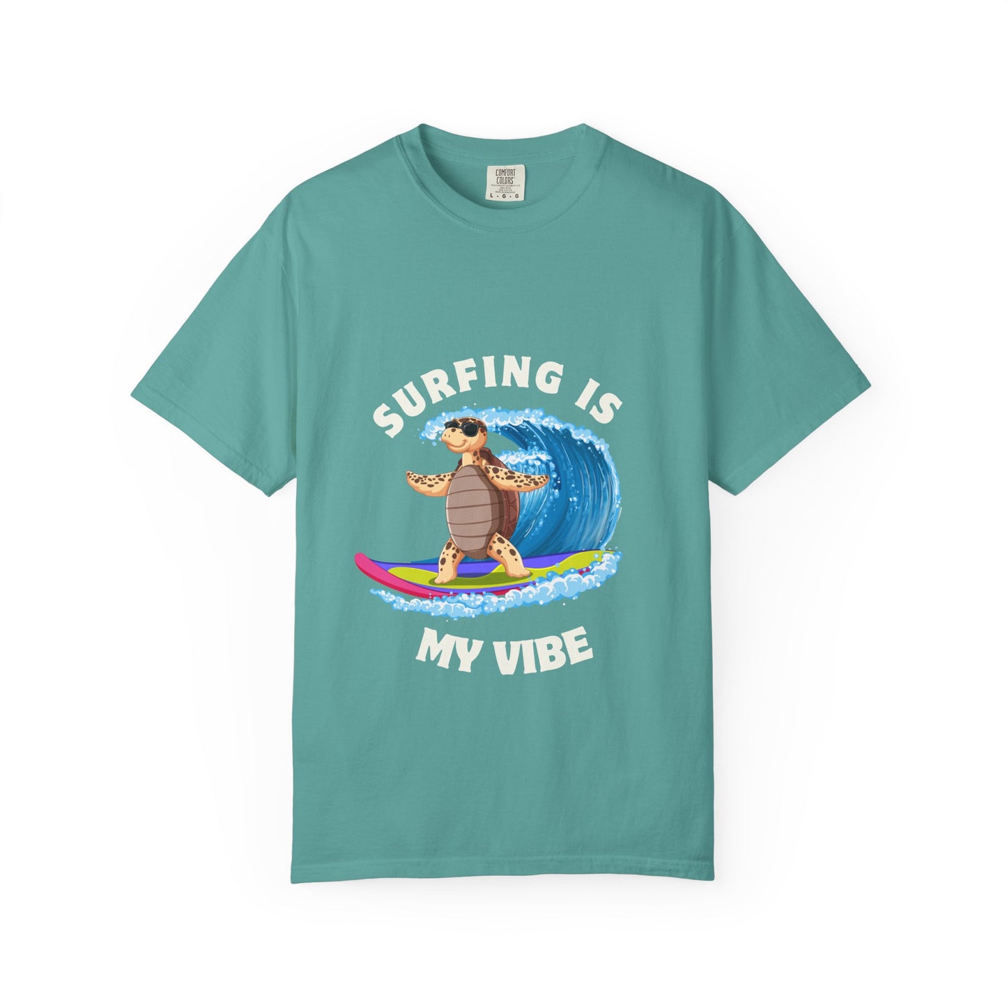 Surfing Vibe T-Shirt, Unisex Garment-Dyed Tee, Beach Apparel, Summer Fashion, Surf Lover Gift, Casual Wear
