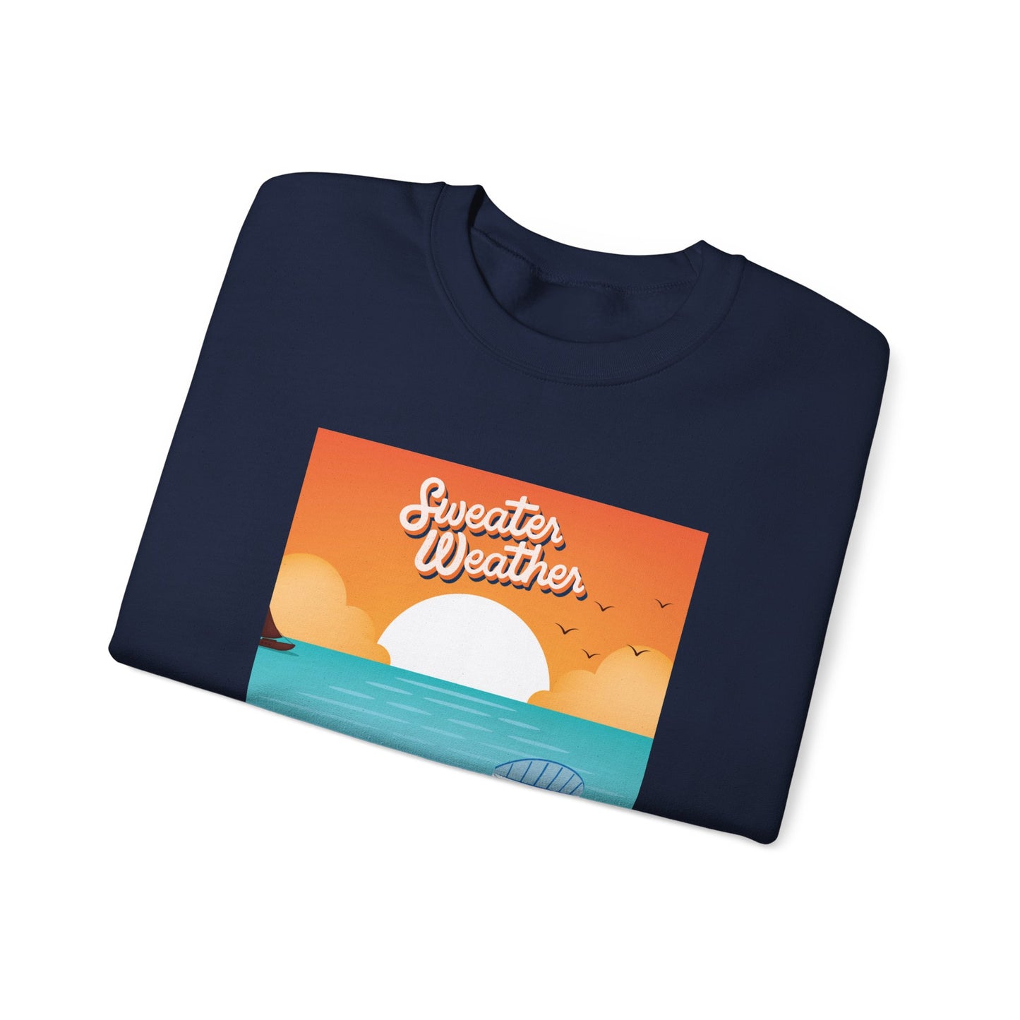Cozy Beach Vibes Crewneck Sweatshirt - Perfect for Autumn Outings, Sweatshirt Weather, Unisex Gift, Warm Layering