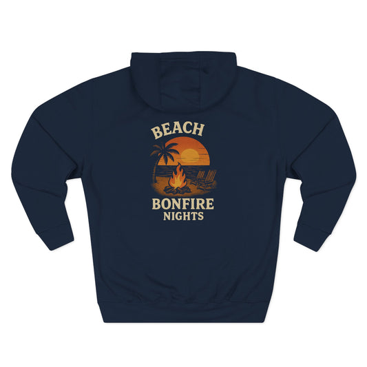 Beach Bonfire Nights Hoodie | Cozy Fleece Sweatshirt for Casual Outings, Summer Gatherings, Beach Lovers, Gift Ideas, Outdoor Events