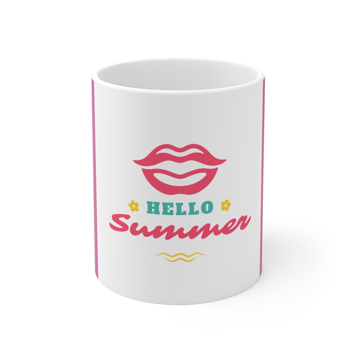 Hello Summer Mug, Fun Coffee Cup, Summer Vibes Drinkware, Gift for Beach Lovers, Cute Tea Cup, Holiday Party Mug