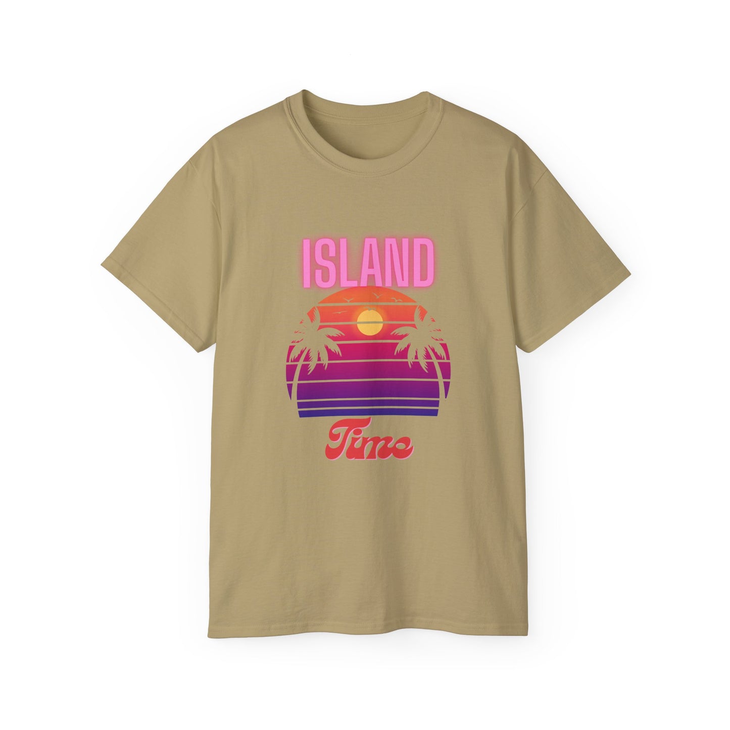 Island Time Men's T-shirt, beach tees, ocean style t-shirt, everyday apparel