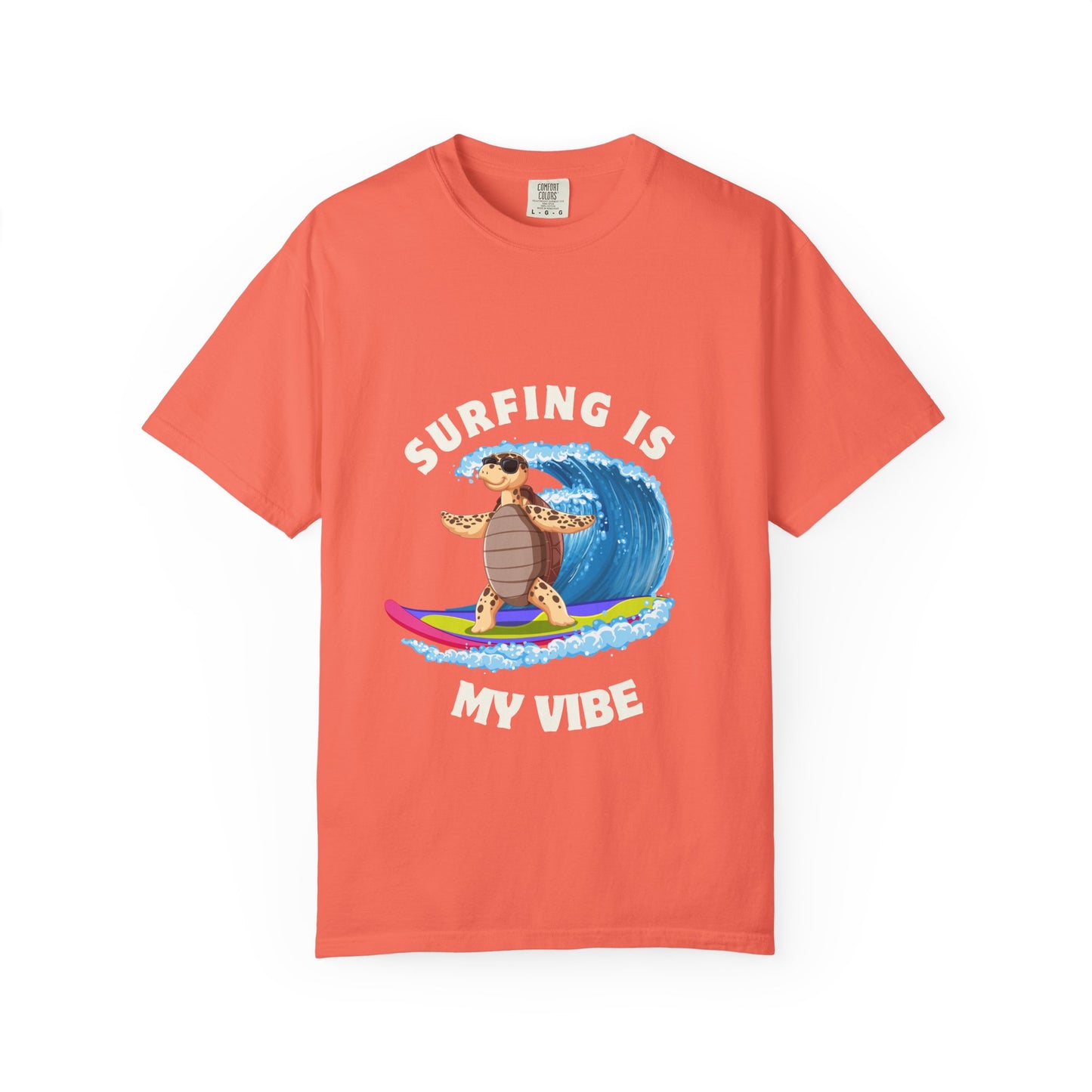 Surfing Vibe T-Shirt, Unisex Garment-Dyed Tee, Beach Apparel, Summer Fashion, Surf Lover Gift, Casual Wear