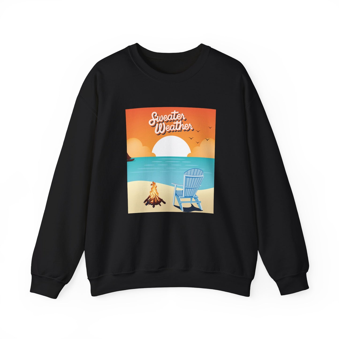 Cozy Beach Vibes Crewneck Sweatshirt - Perfect for Autumn Outings, Sweatshirt Weather, Unisex Gift, Warm Layering