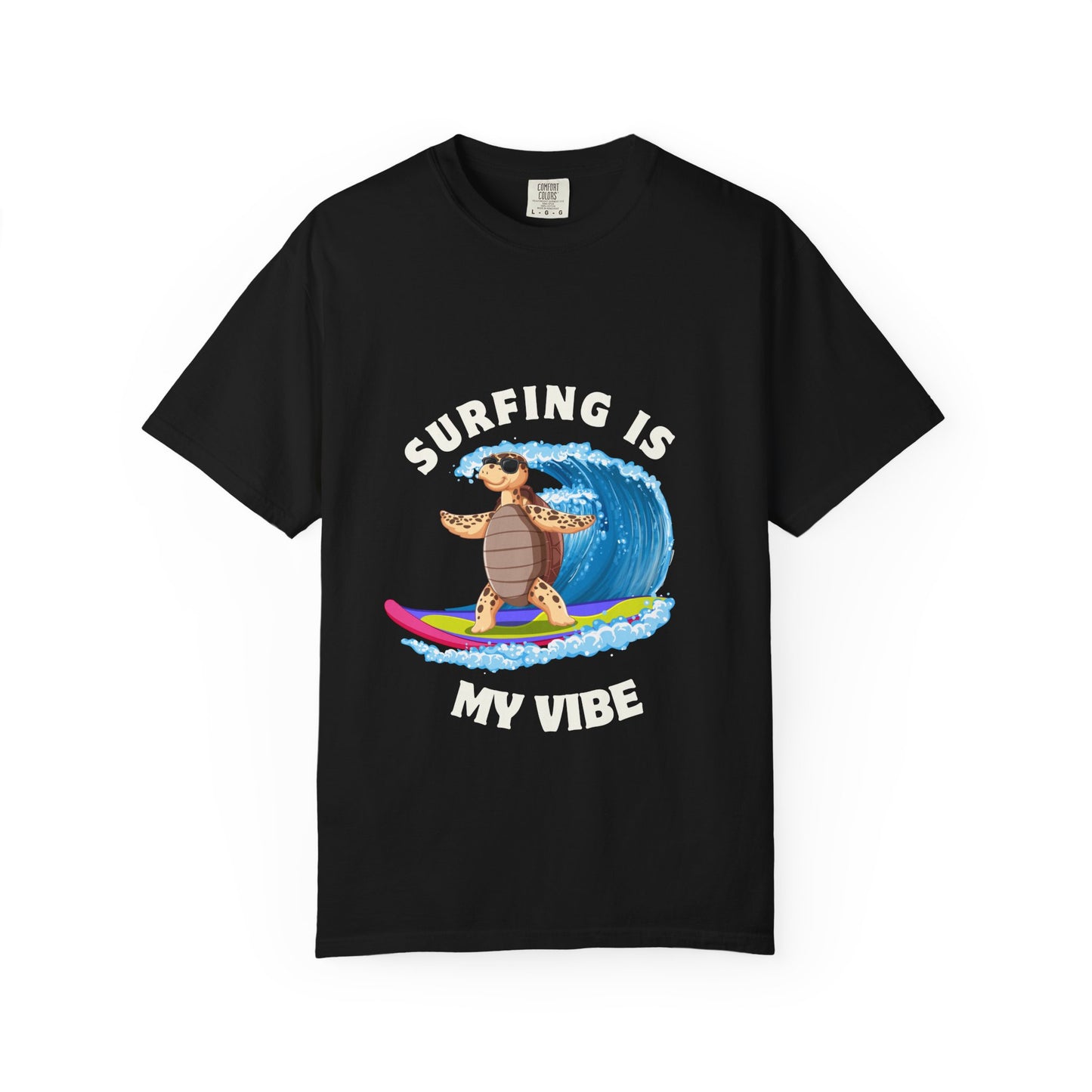 Surfing Vibe T-Shirt, Unisex Garment-Dyed Tee, Beach Apparel, Summer Fashion, Surf Lover Gift, Casual Wear