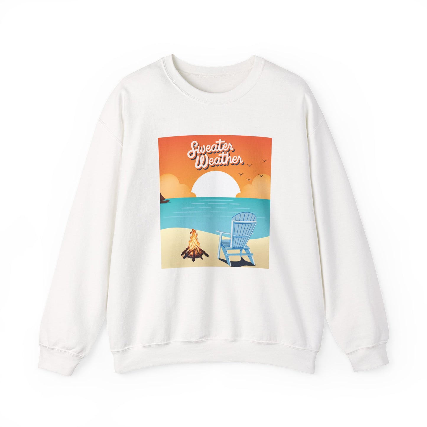 Cozy Beach Vibes Crewneck Sweatshirt - Perfect for Autumn Outings, Sweatshirt Weather, Unisex Gift, Warm Layering