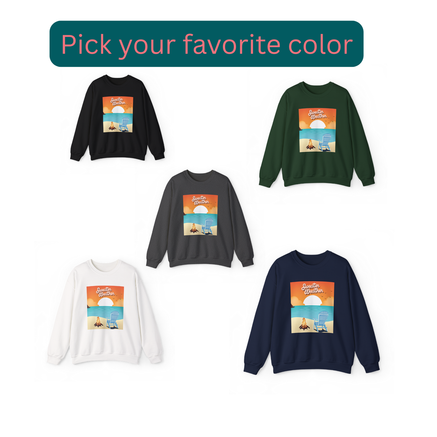Cozy Beach Vibes Crewneck Sweatshirt - Perfect for Autumn Outings, Sweatshirt Weather, Unisex Gift, Warm Layering