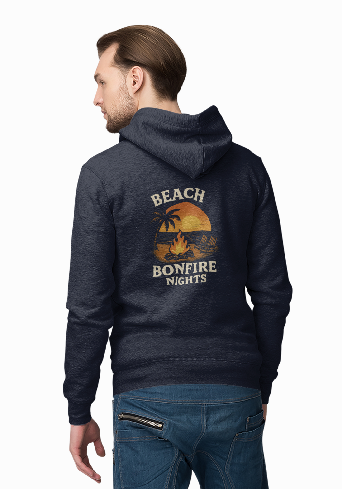 Beach Bonfire Nights Hoodie | Cozy Fleece Sweatshirt for Casual Outings, Summer Gatherings, Beach Lovers, Gift Ideas, Outdoor Events