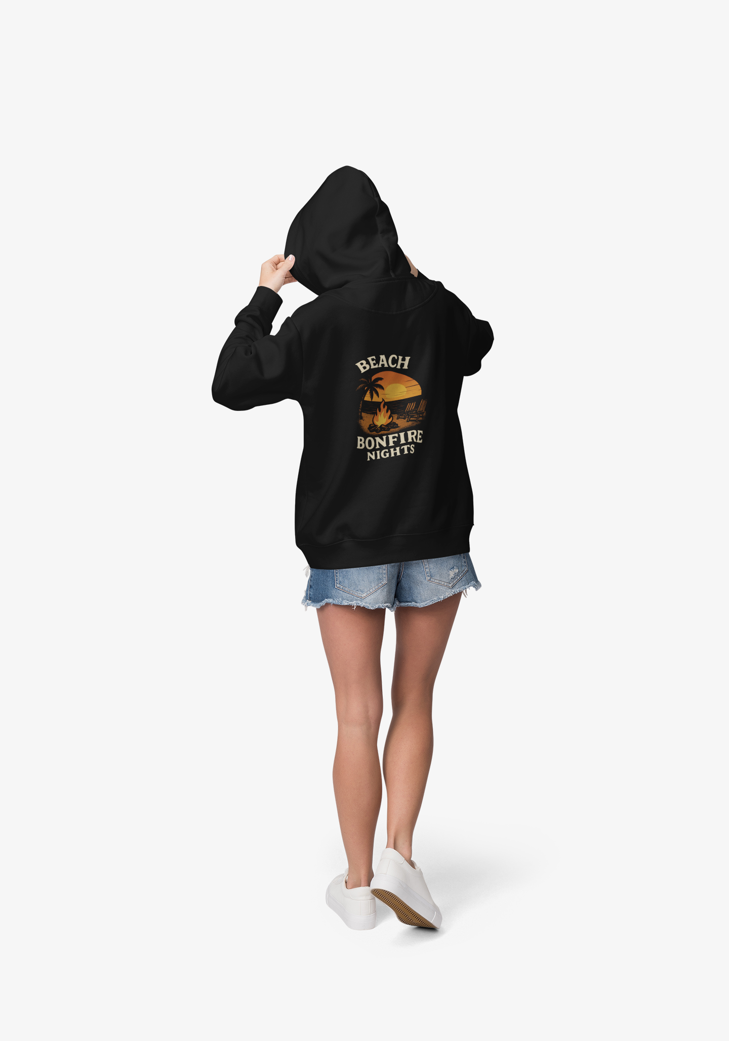 Beach Bonfire Nights Hoodie | Cozy Fleece Sweatshirt for Casual Outings, Summer Gatherings, Beach Lovers, Gift Ideas, Outdoor Events