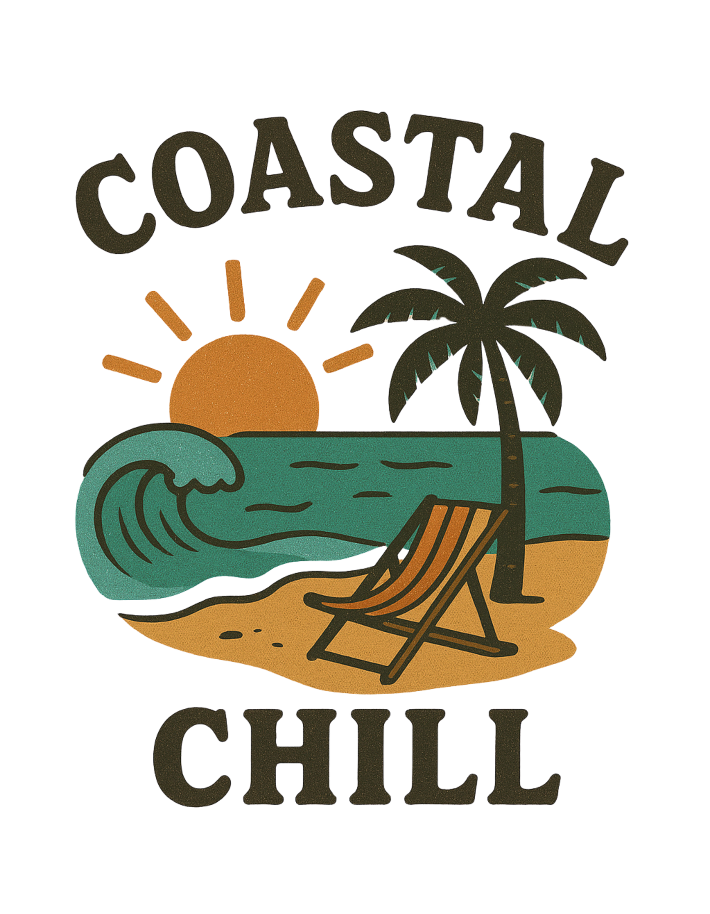 Coastal Chill Crewneck Sweatshirt - Perfect for Beach Lovers, Summer Vibes, Relaxation, Gifts, Outdoor Adventures