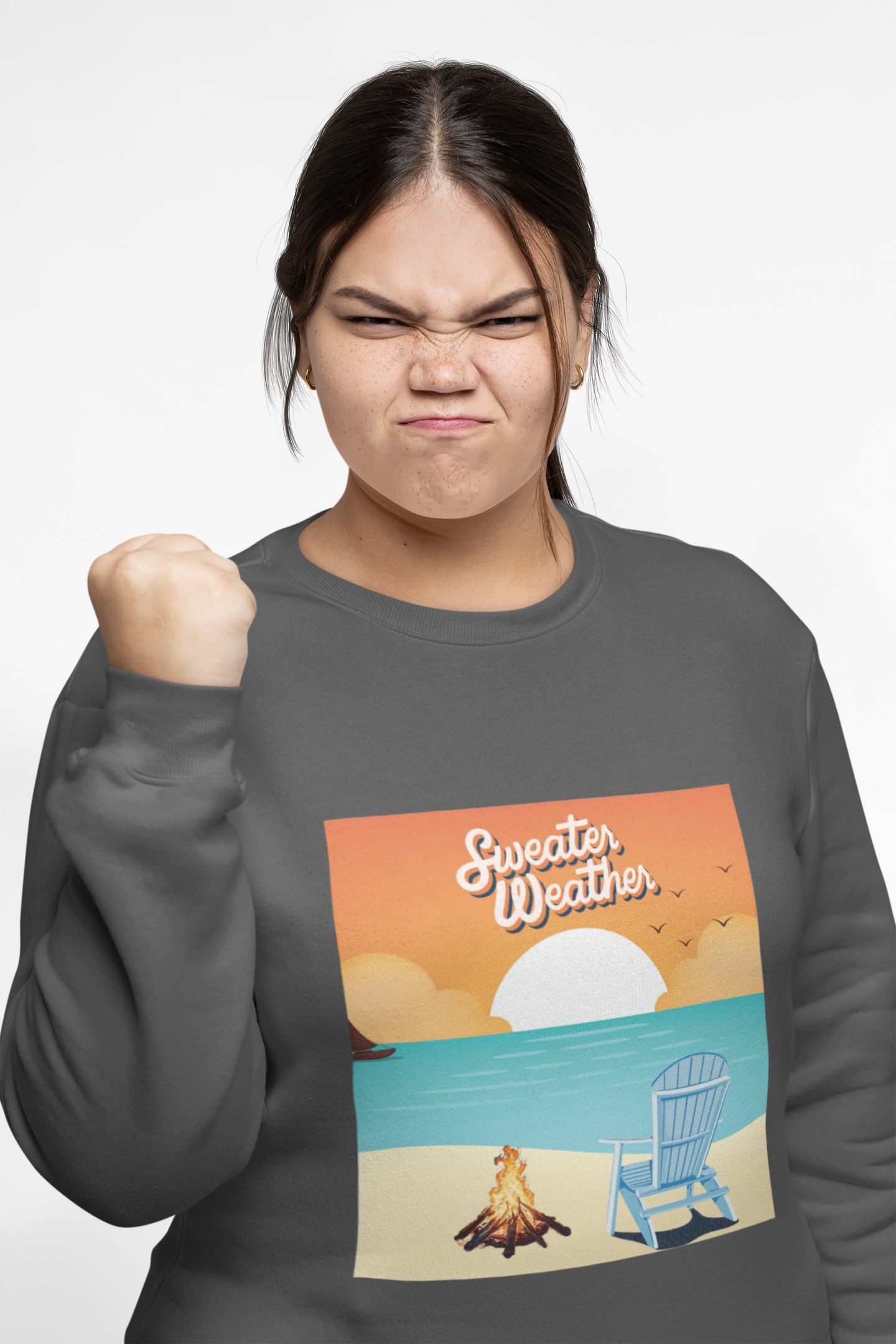 Cozy Beach Vibes Crewneck Sweatshirt - Perfect for Autumn Outings, Sweatshirt Weather, Unisex Gift, Warm Layering
