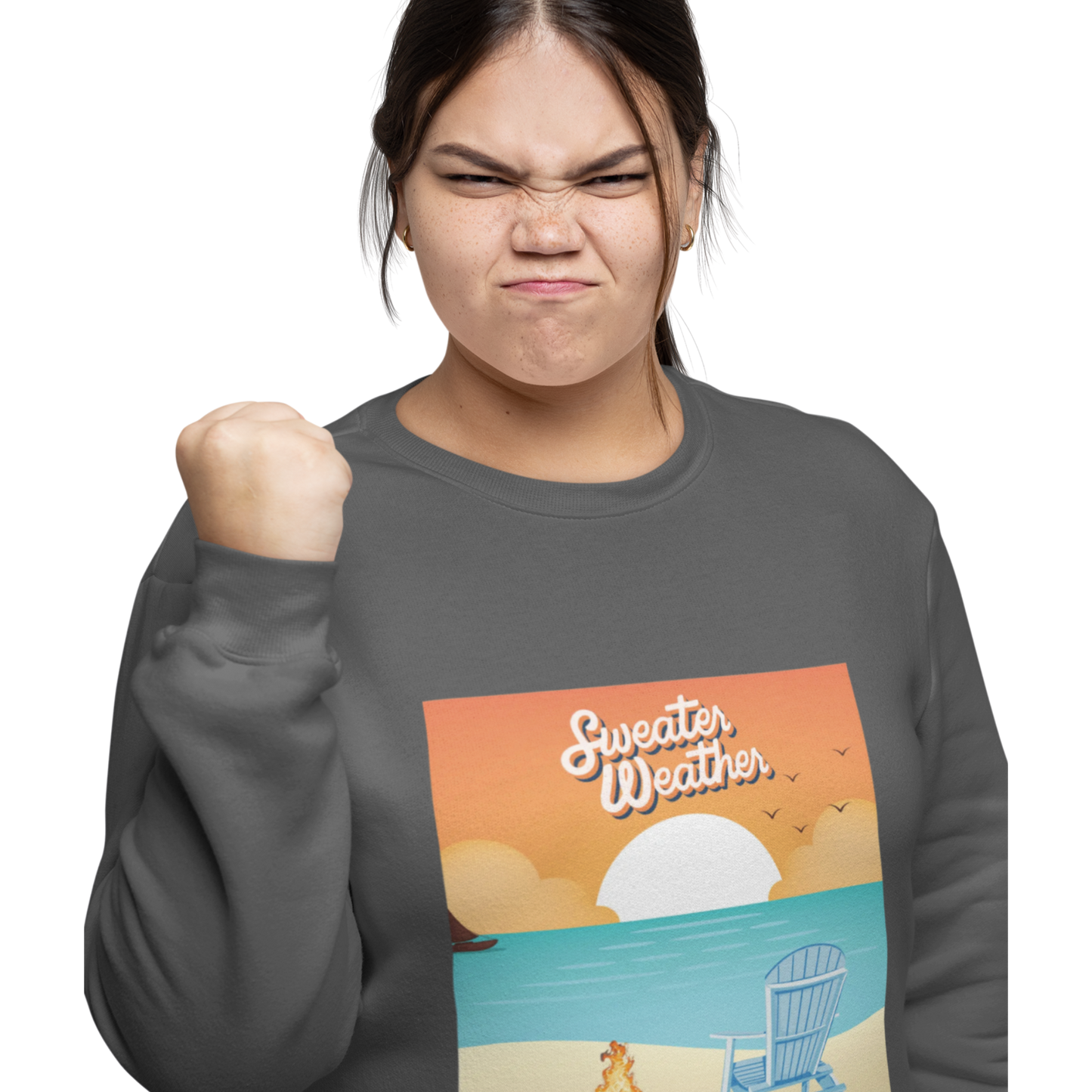 Cozy Beach Vibes Crewneck Sweatshirt - Perfect for Autumn Outings, Sweatshirt Weather, Unisex Gift, Warm Layering